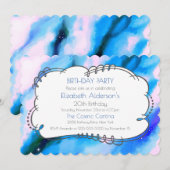 Blue Marbled Outer Space Abstracte verjaardagsuitn Kaart (Voorkant / Achterkant)