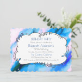 Blue Marbled Outer Space Abstracte verjaardagsuitn Kaart (Staand voorkant)