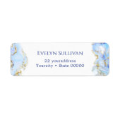 Blue marbling Return-adreslabel Etiket (Voorkant)