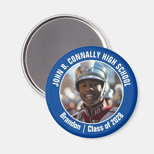Blue Marching Band Foto High School Spirit Magneet (Voorkant / Achterkant)