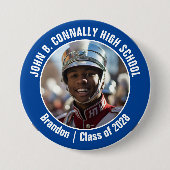 Blue Marching Band Foto High School Spirit Ronde Button 7,6 Cm (Voorkant)