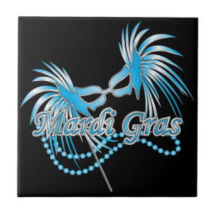 Blue Mardi Gras Mask Tegeltje
