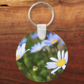 Blue Marguerite Flowers Sleutelhanger (Voorkant)