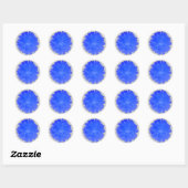 Blue Marigold Round Stickers (Vel)