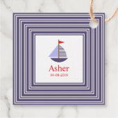 Blue Marine Inspitation Design for Childrens Bedankjes Labels (Achterkant)