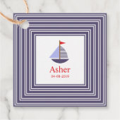 Blue Marine Inspitation Design for Childrens Bedankjes Labels (Voorkant)