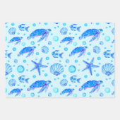 Blue Marine Life - Turtles, Fish and Seashells Inpakpapier Vel (Voorkant)
