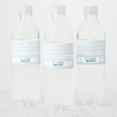 Blue Mariusgenser Boy Baby shower Waterfles Etiket (Flessen)