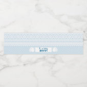 Blue Mariusgenser Boy Baby shower Waterfles Etiket (Enkel label)