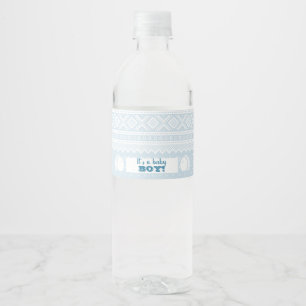 Blue Mariusgenser Boy Baby shower Waterfles Etiket