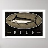Blue Marlin  B&W Posters, Prints en Lijsten (Voorkant)