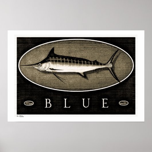 Blue Marlin  B&W Posters, Prints en Lijsten (Voorkant)