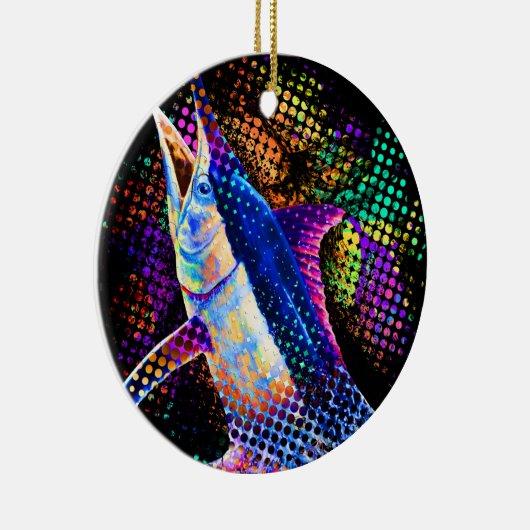 Blue Marlin Christmas Pop Keramisch Ornament (Rechts)