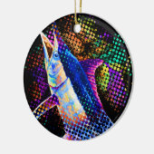 Blue Marlin Christmas Pop Keramisch Ornament (Links)