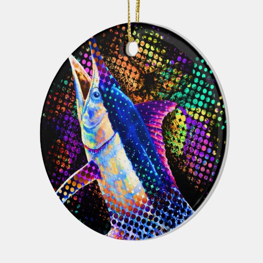 Blue Marlin Christmas Pop Keramisch Ornament (Links)