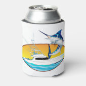 Blue Marlin en Boat Sunset Blikjeskoeler (Blikje Achterkant)