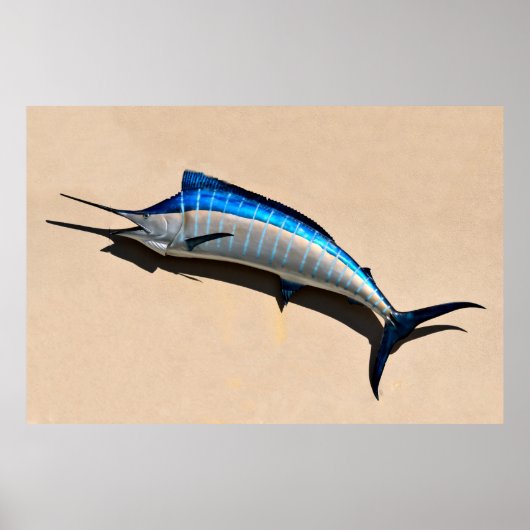 Blue Marlin Fish Mount Poster (Voorkant)