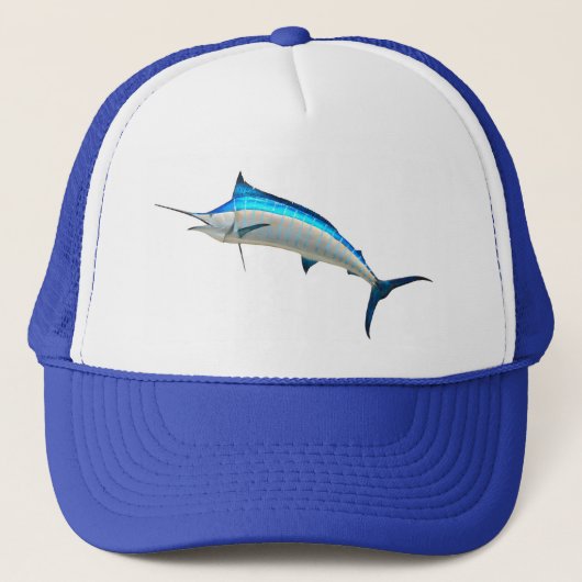 Blue Marlin Game Vist Trucker Pet (Voorkant)