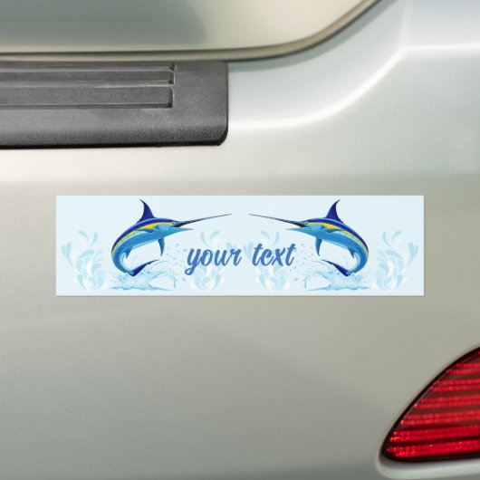 Blue Marlin Jumping out of Ocean Bumpersticker (Op auto)