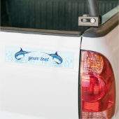 Blue Marlin Jumping out of Ocean Bumpersticker (Op Truck)