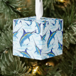 Blue Marlin Jumping out of Ocean Decoratie<br><div class="desc">Realistic illustration of a beautiful Marlin Fish Ocean Animal jumping out of ocean. Vector Art copyright BluedarkArt TheChameleonArt.</div>