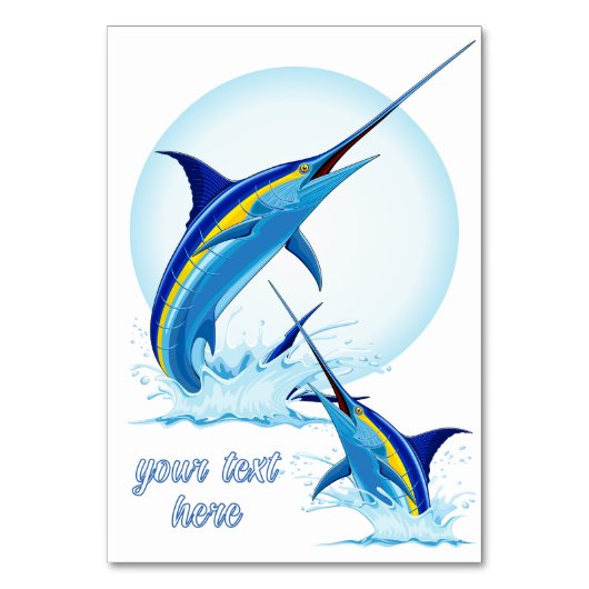 Blue Marlin Jumping out of Ocean Kaart (Voorkant)
