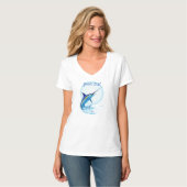 Blue Marlin Jumping out of Ocean T-shirt (Voorkant volledig)