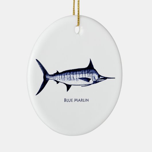 Blue Marlin Logo Keramisch Ornament (Rechts)