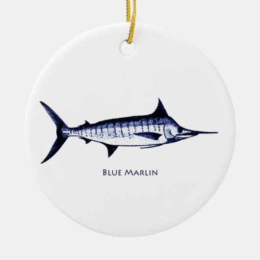 Blue Marlin Logo Keramisch Ornament (Voorkant)