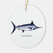 Blue Marlin Logo Keramisch Ornament (Links)