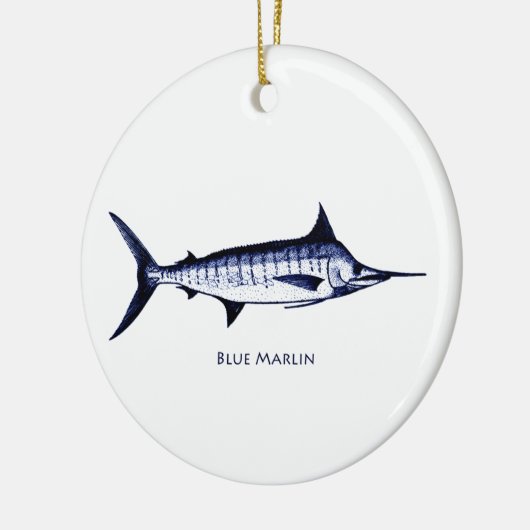 Blue Marlin Logo Keramisch Ornament (Links)