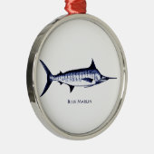 Blue Marlin Logo Metalen Ornament (Rechts)