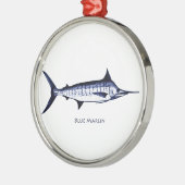 Blue Marlin Logo Metalen Ornament (Links)