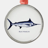 Blue Marlin Logo Metalen Ornament (Voorkant)