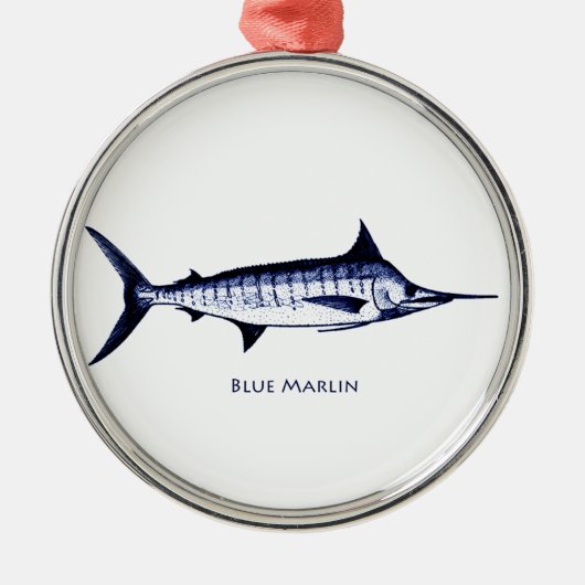 Blue Marlin Logo Metalen Ornament (Voorkant)