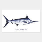 Blue Marlin Logo Rechthoekige Sticker (Voorkant)