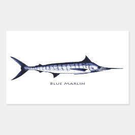 Blue Marlin Logo Rechthoekige Sticker