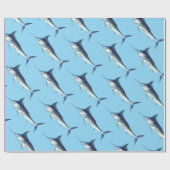 Blue Marlin on Carolina blue Cadeaupapier (Vlak)