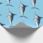 Blue Marlin on Carolina blue Cadeaupapier (Hoek)