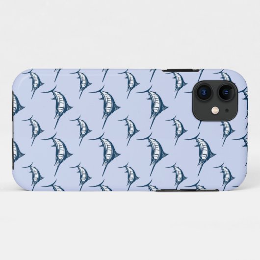 Blue Marlin Pattern Case-Mate iPhone Case (Achterkant (horizontaal))