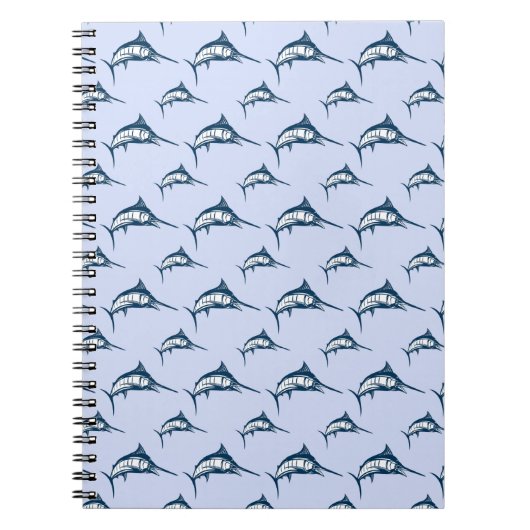 Blue Marlin Pattern Notitieboek (Voorkant)