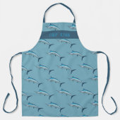 Blue Marlin Pattern Saltwater Fish Chef's Schort (Voorkant)