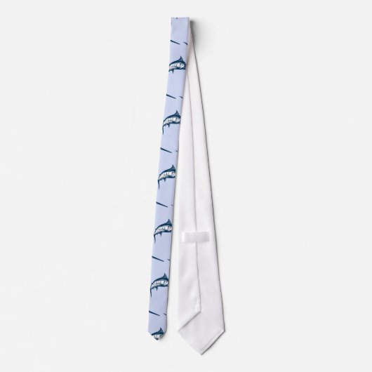 Blue Marlin Pattern Stropdas (Achterkant)