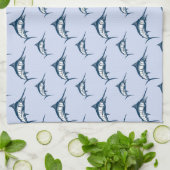 Blue Marlin Pattern Theedoek (Gevouwen)