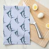 Blue Marlin Pattern Theedoek (Quarter Fold)