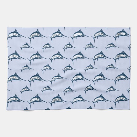 Blue Marlin Pattern Theedoek (Horizontaal)