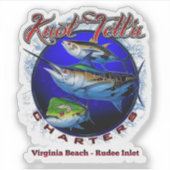 Blue Marlin Rip Art Logo Sticker (Voorkant)