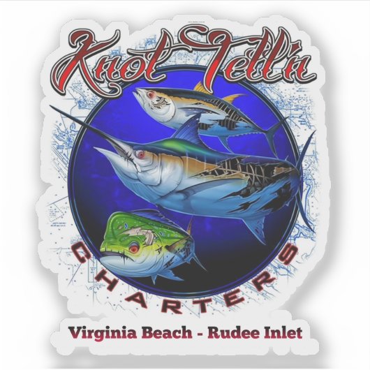 Blue Marlin Rip Art Logo Sticker (Voorkant)