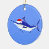 Blue Marlin Santa Claus Keramisch Ornament (Links)
