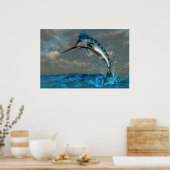 Blue Marlin Splash Print (Keuken)